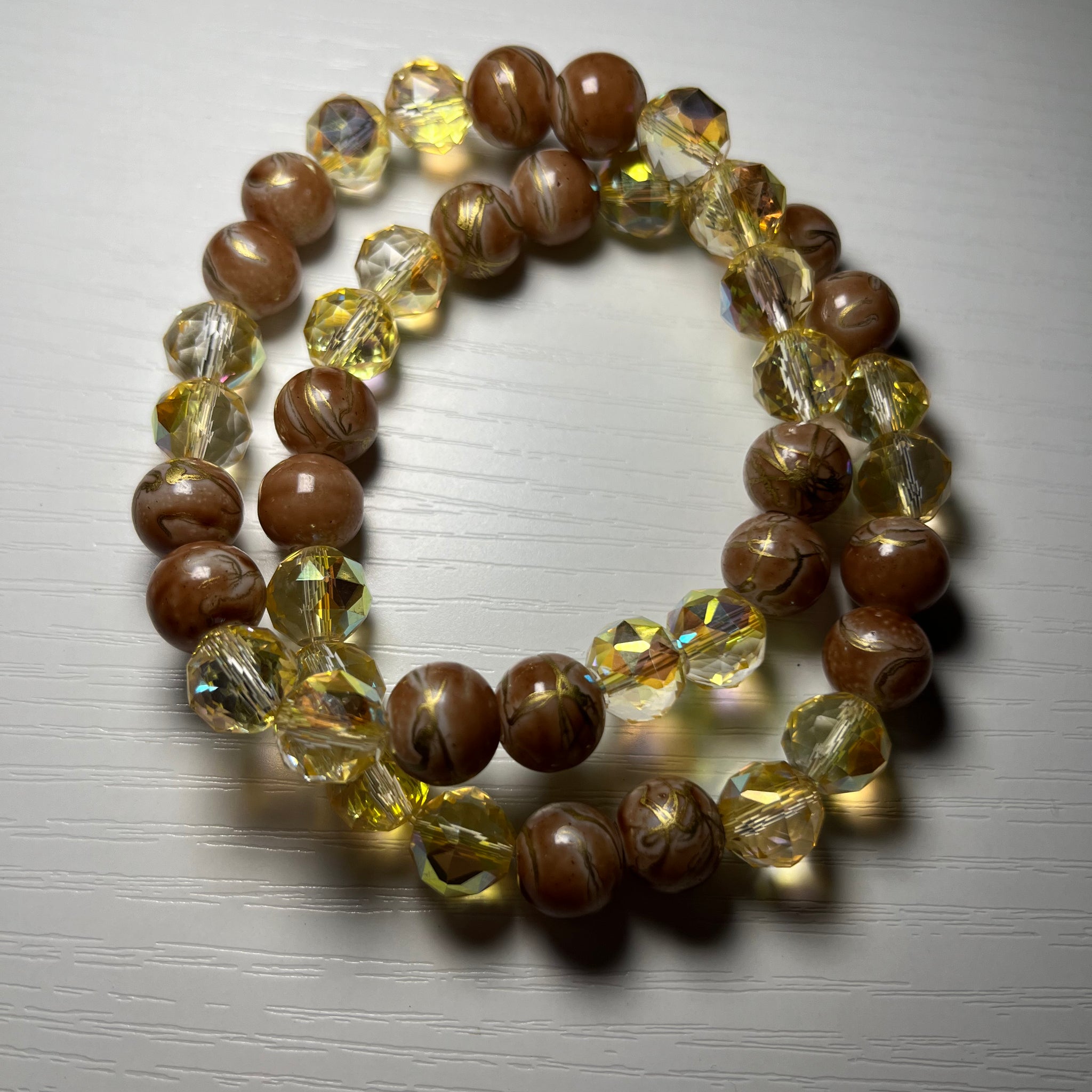 Brown and champagne bracelet