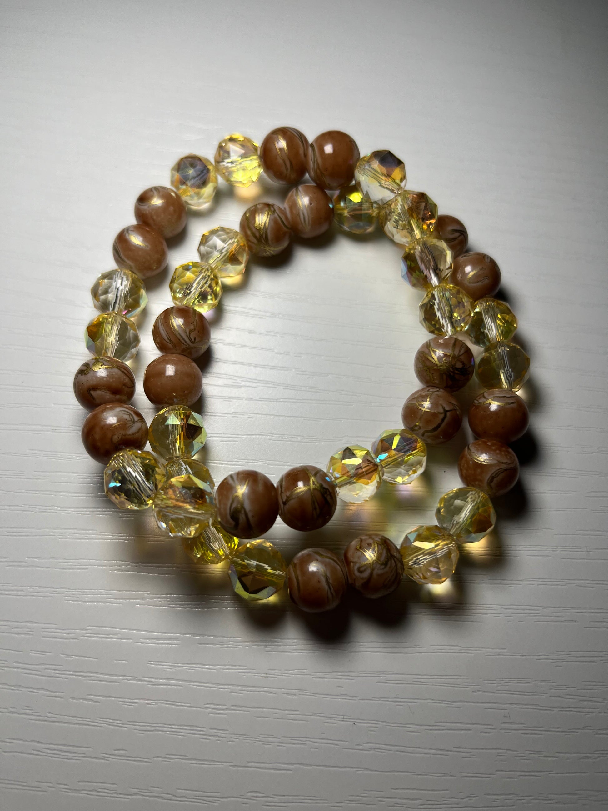 Brown and champagne bracelet