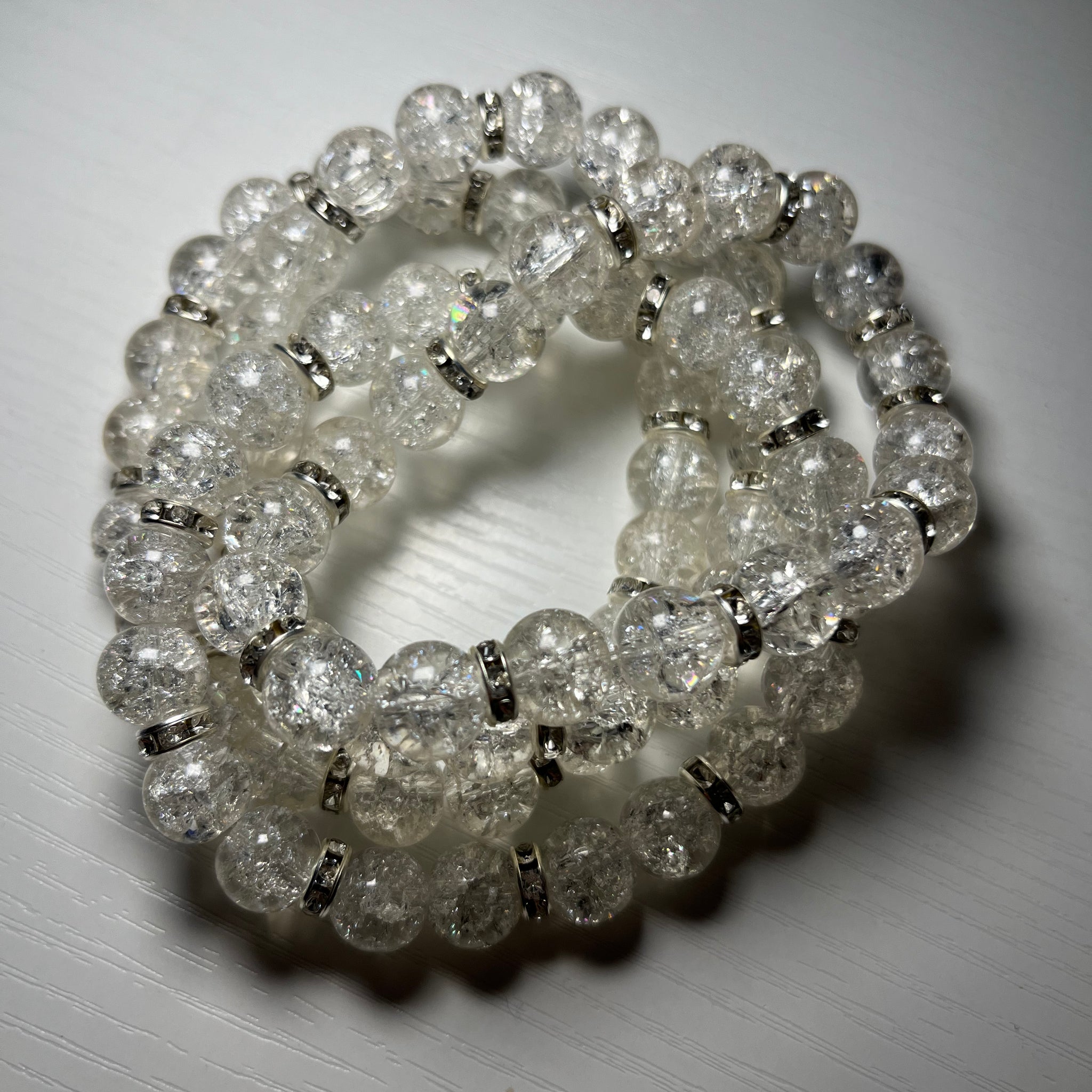 Clear crackle beads beaded bracelets