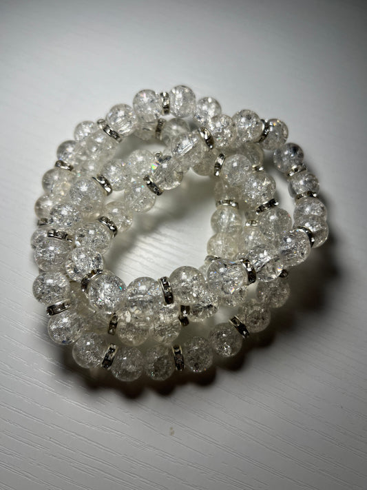 Clear crackle beads beaded bracelets