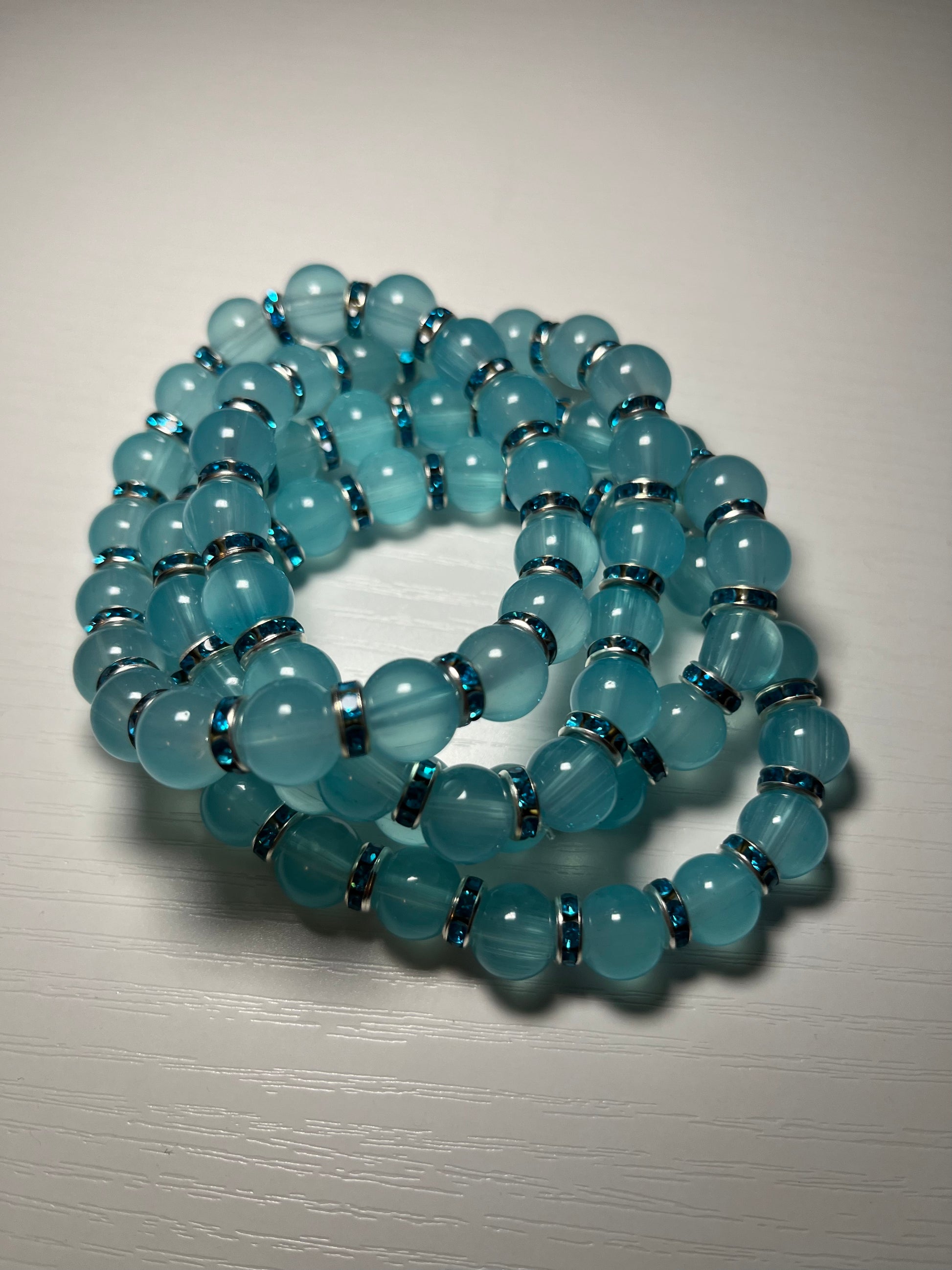 Blue spacer bracelets