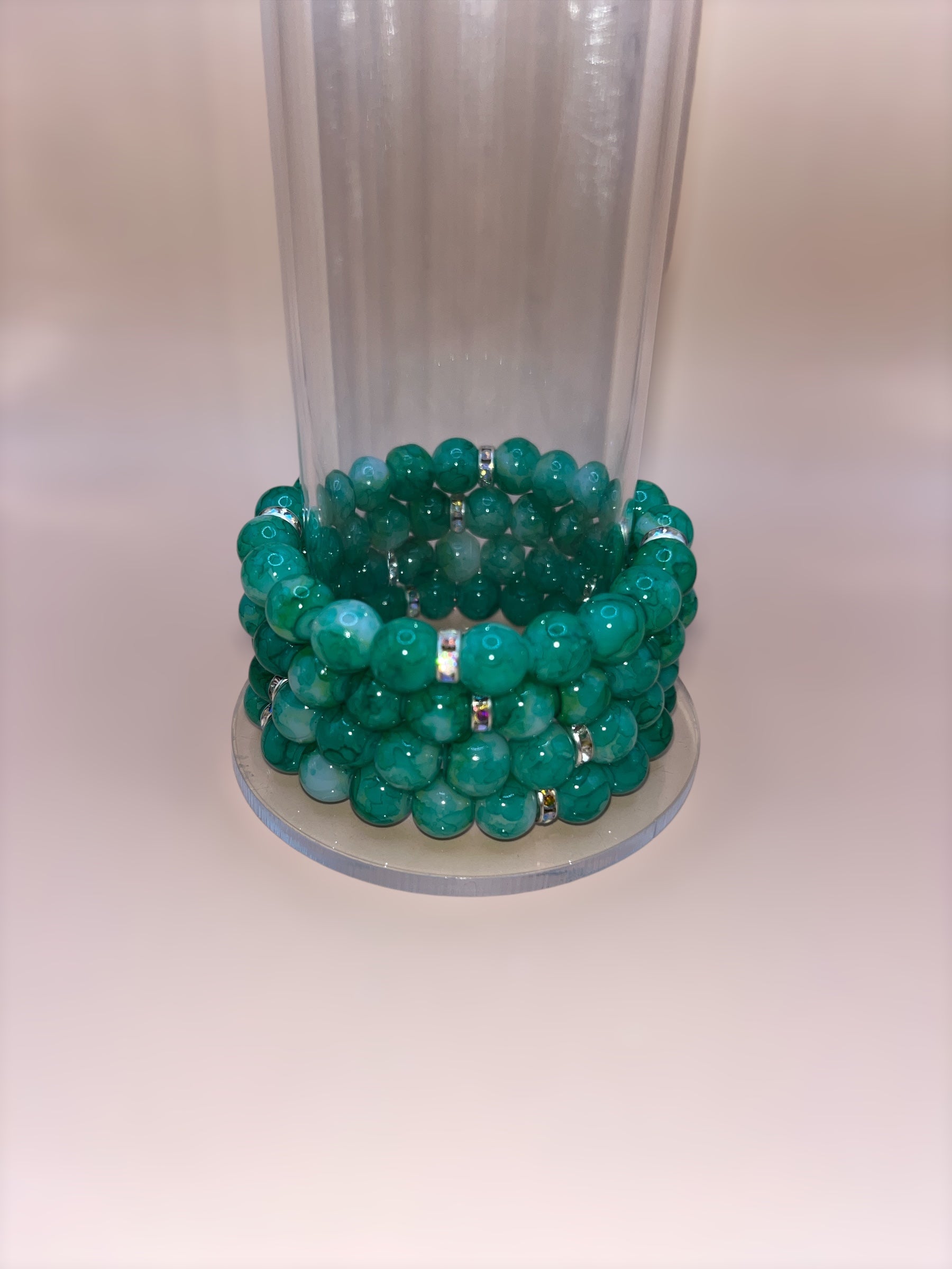 Green beaded bracelets