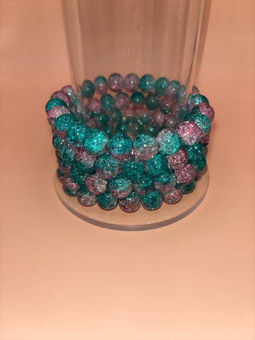 Cotton candy beaded bracelets