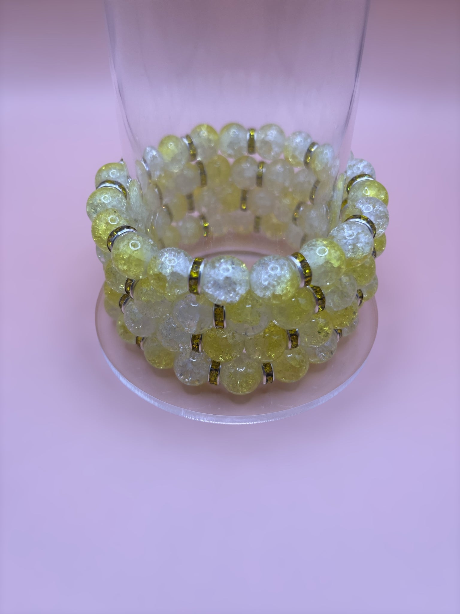 Yellow beaded bracelets