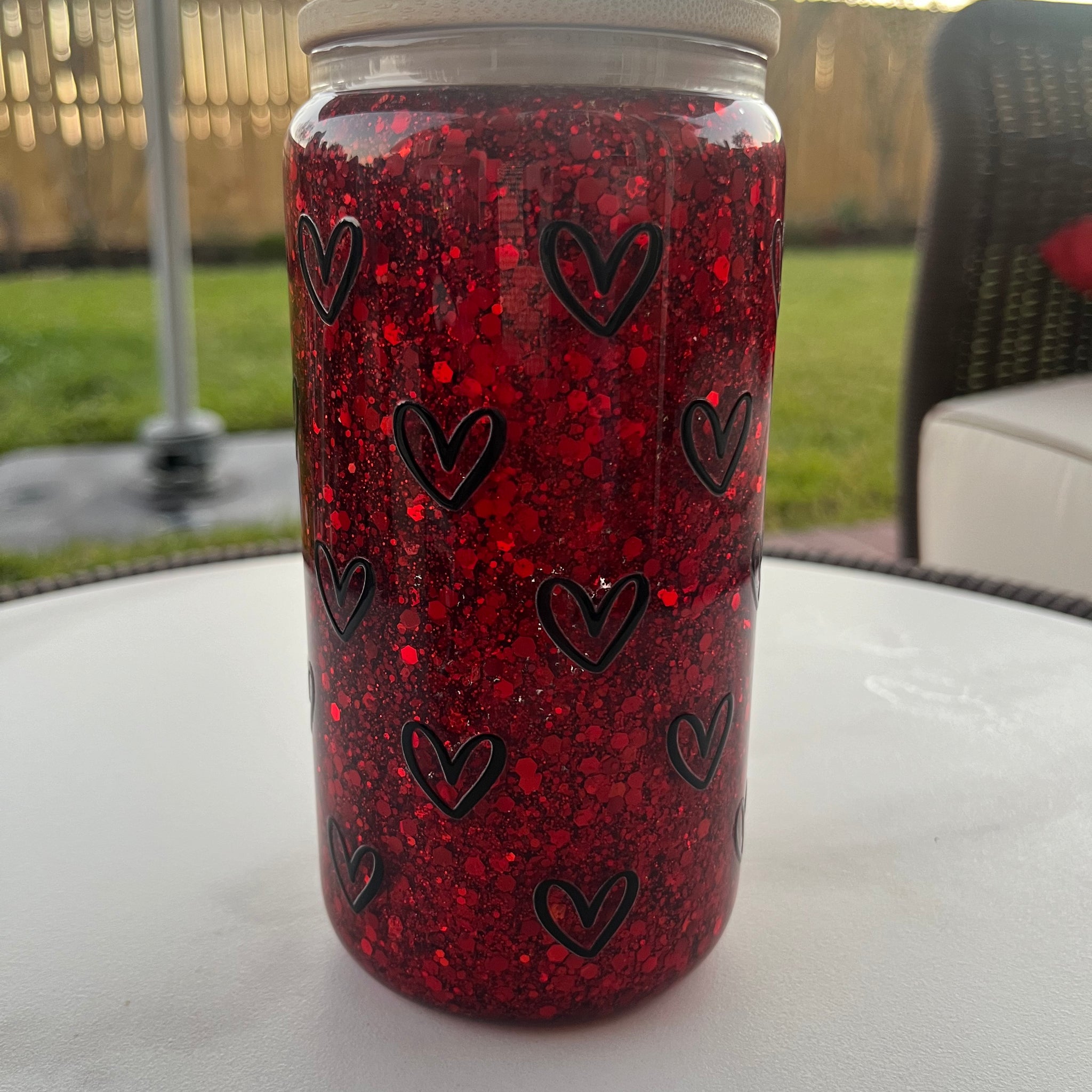 Red Glitter Hearts