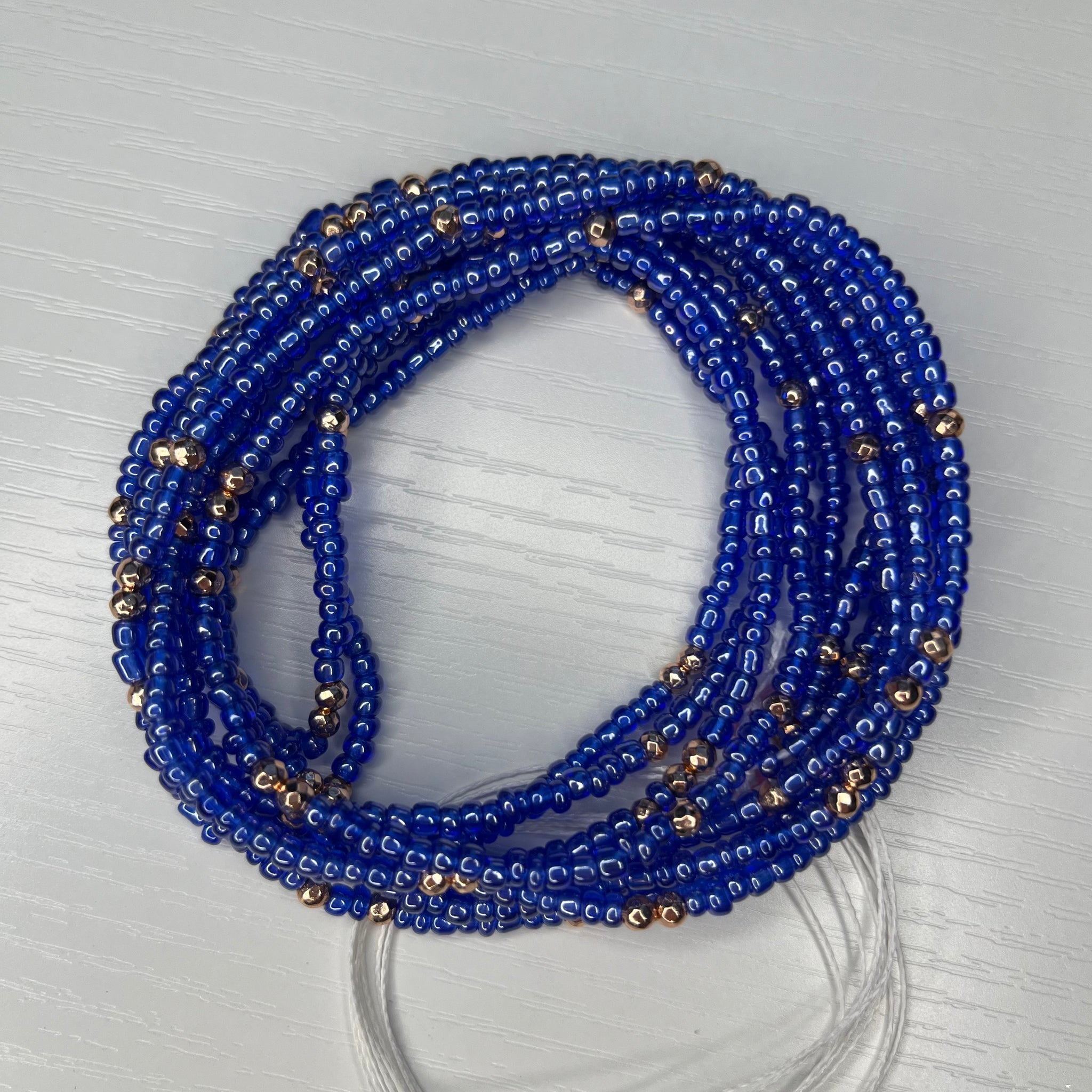 Blue and Copper Waistbeads