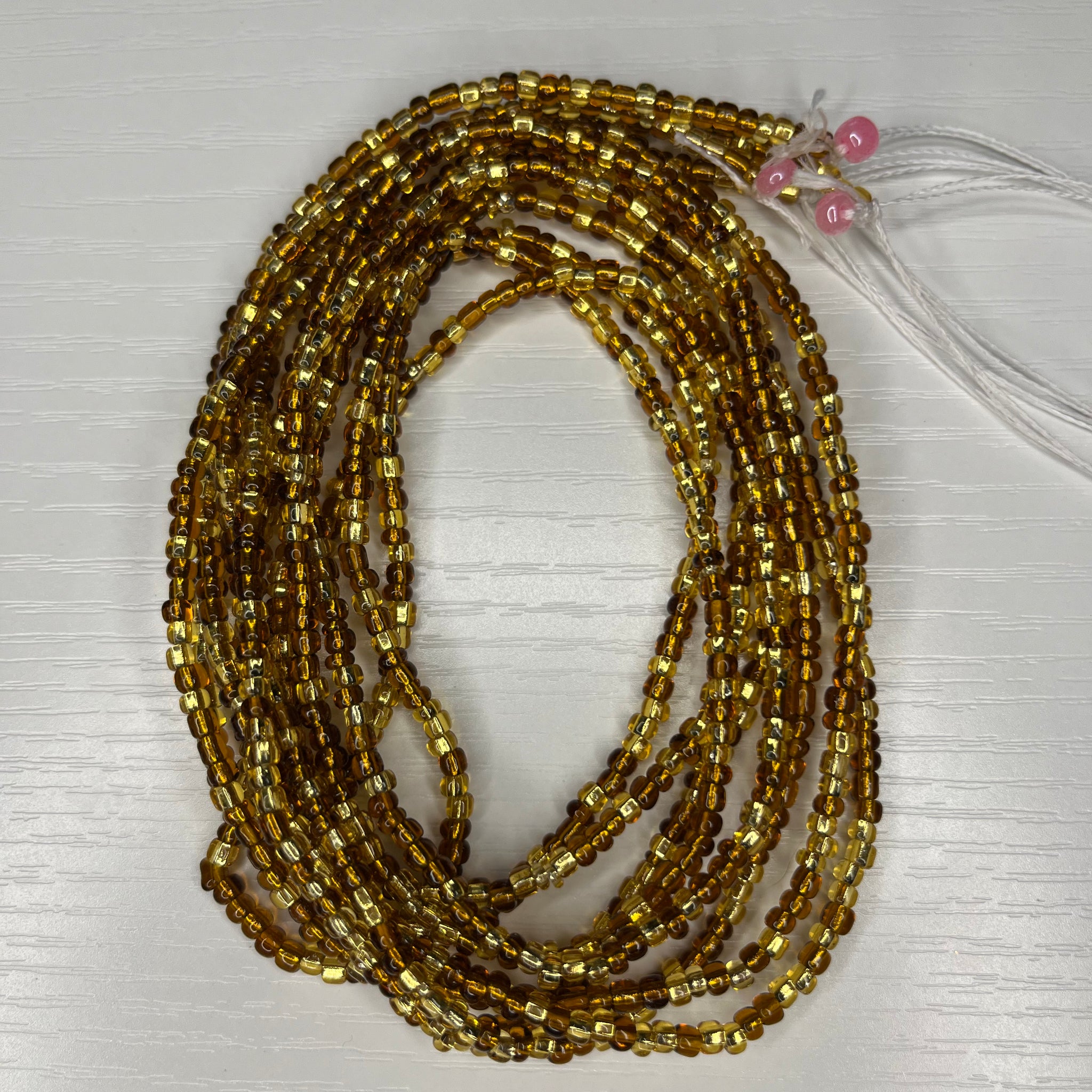 Brown and gold waistbeads