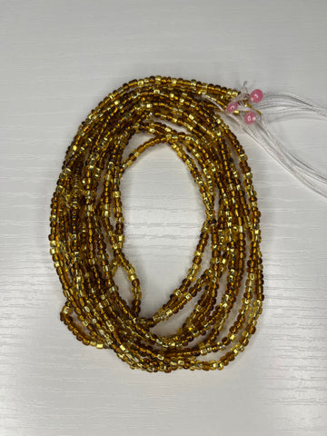 Brown and gold waistbeads