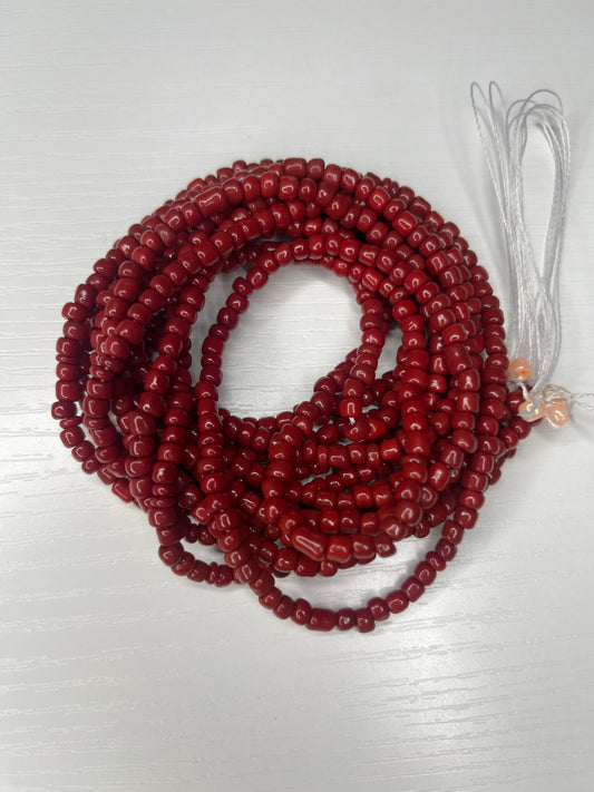 Burgundy waist beads 