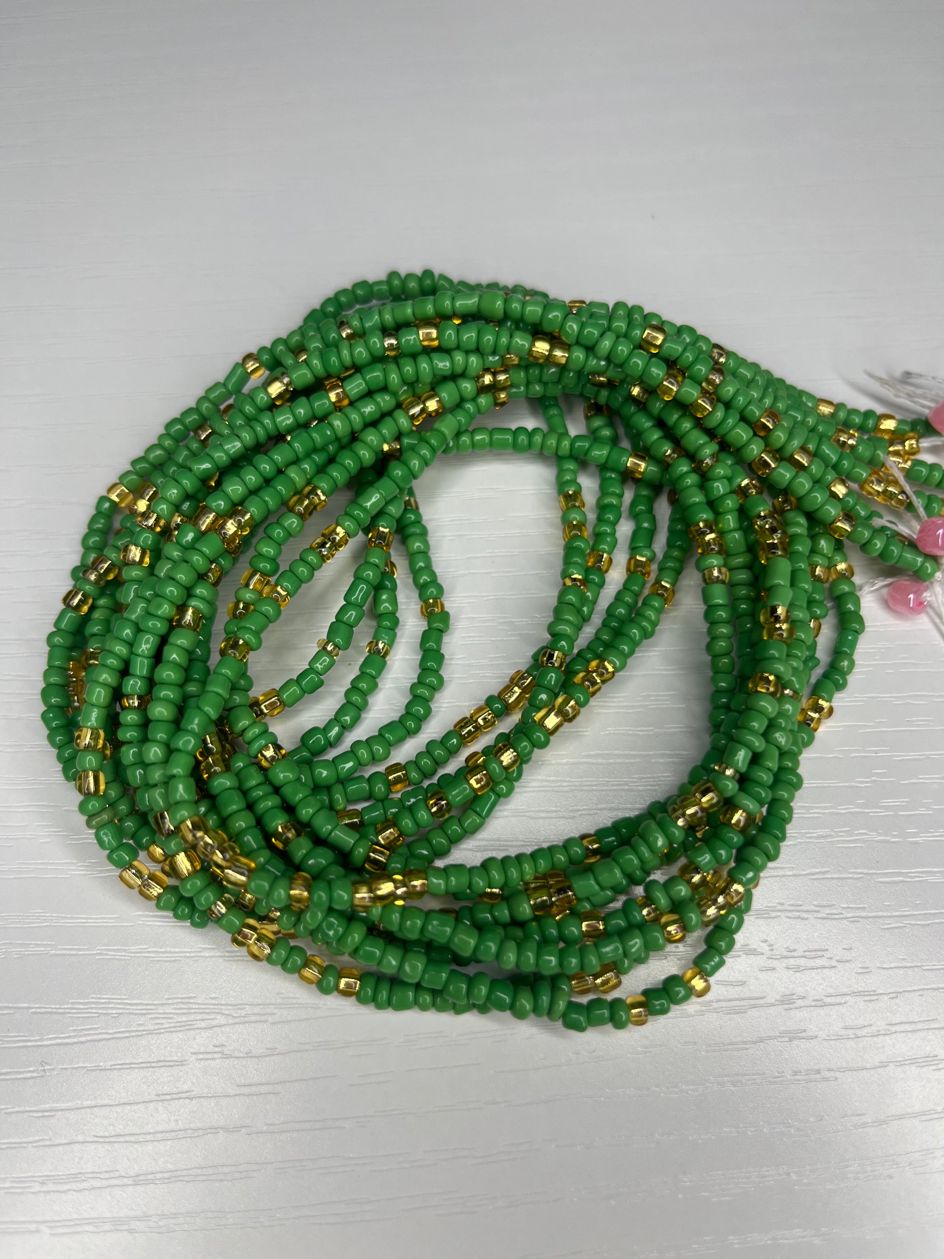 Green and gold waistbeads