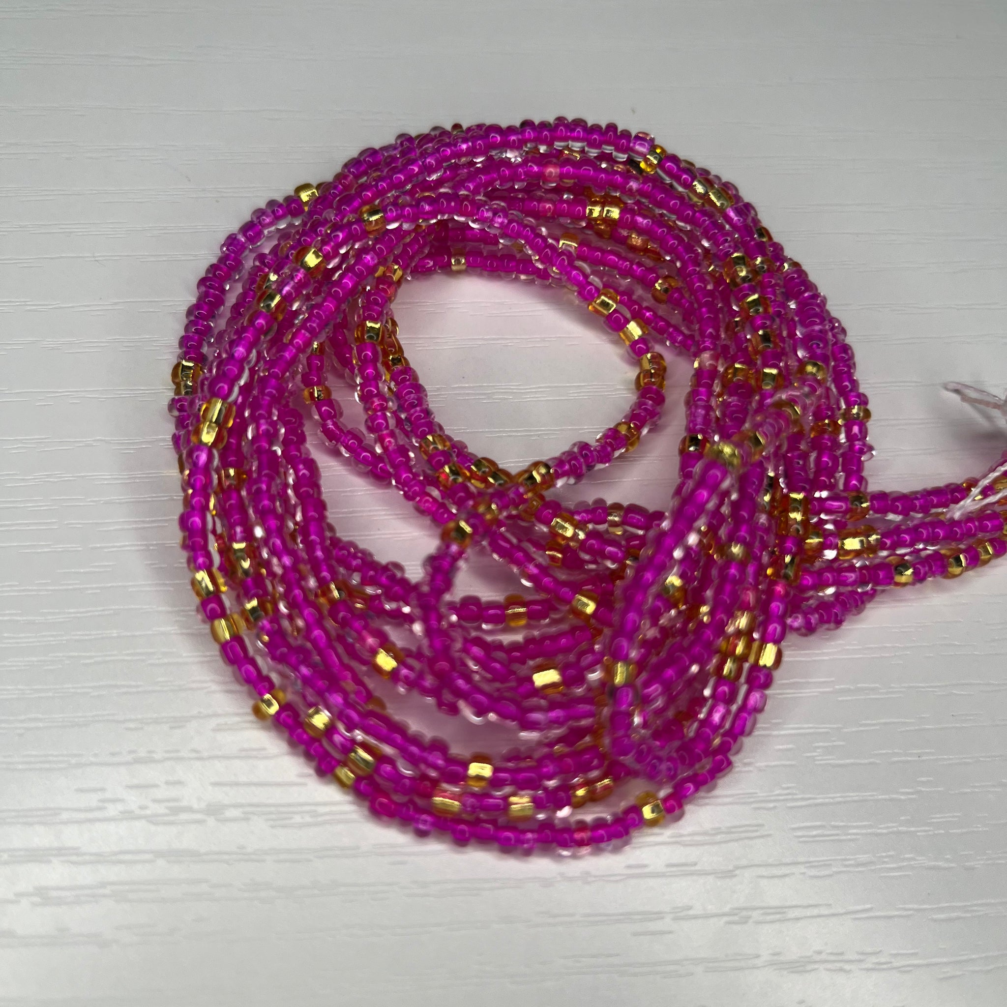 Hot pink and gold waistbeads