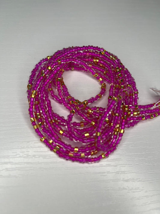 Hot pink and gold waistbeads