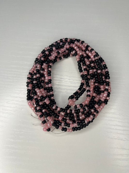 Pink and black waistbeads