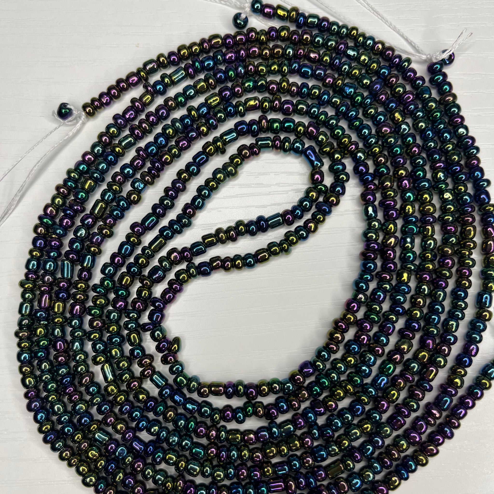 Purple chrome waist beads