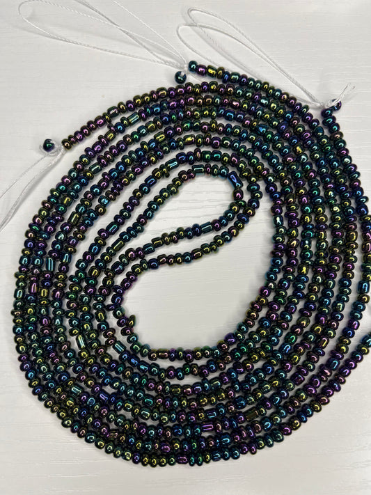 Purple chrome waist beads