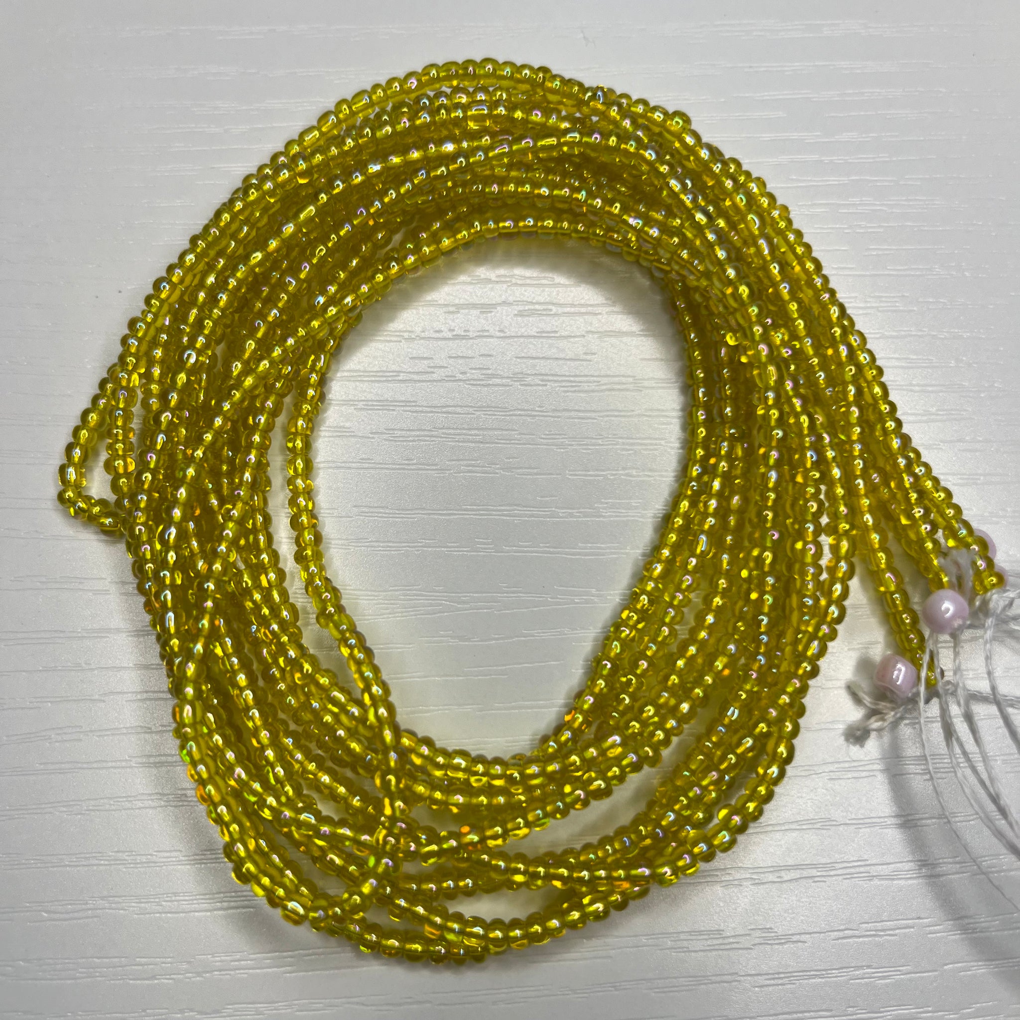 Rainbow yellow waist beads