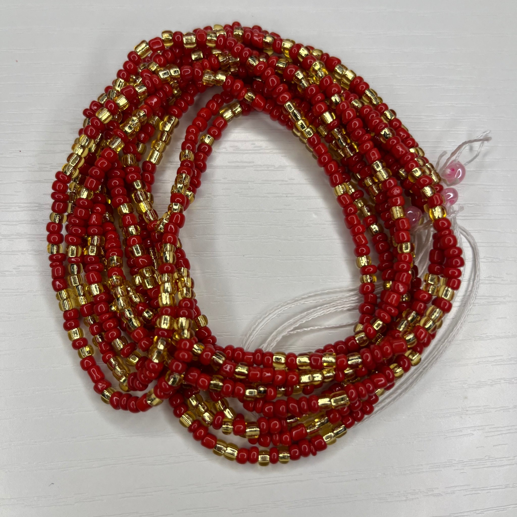 Red and gold waistbeads