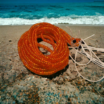 Gorgeous blood orange belly beads