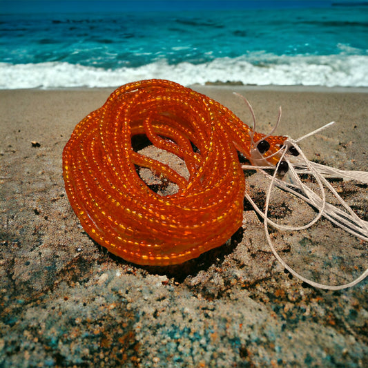 Gorgeous blood orange belly beads