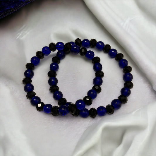 men's blue and purple bead bracelet